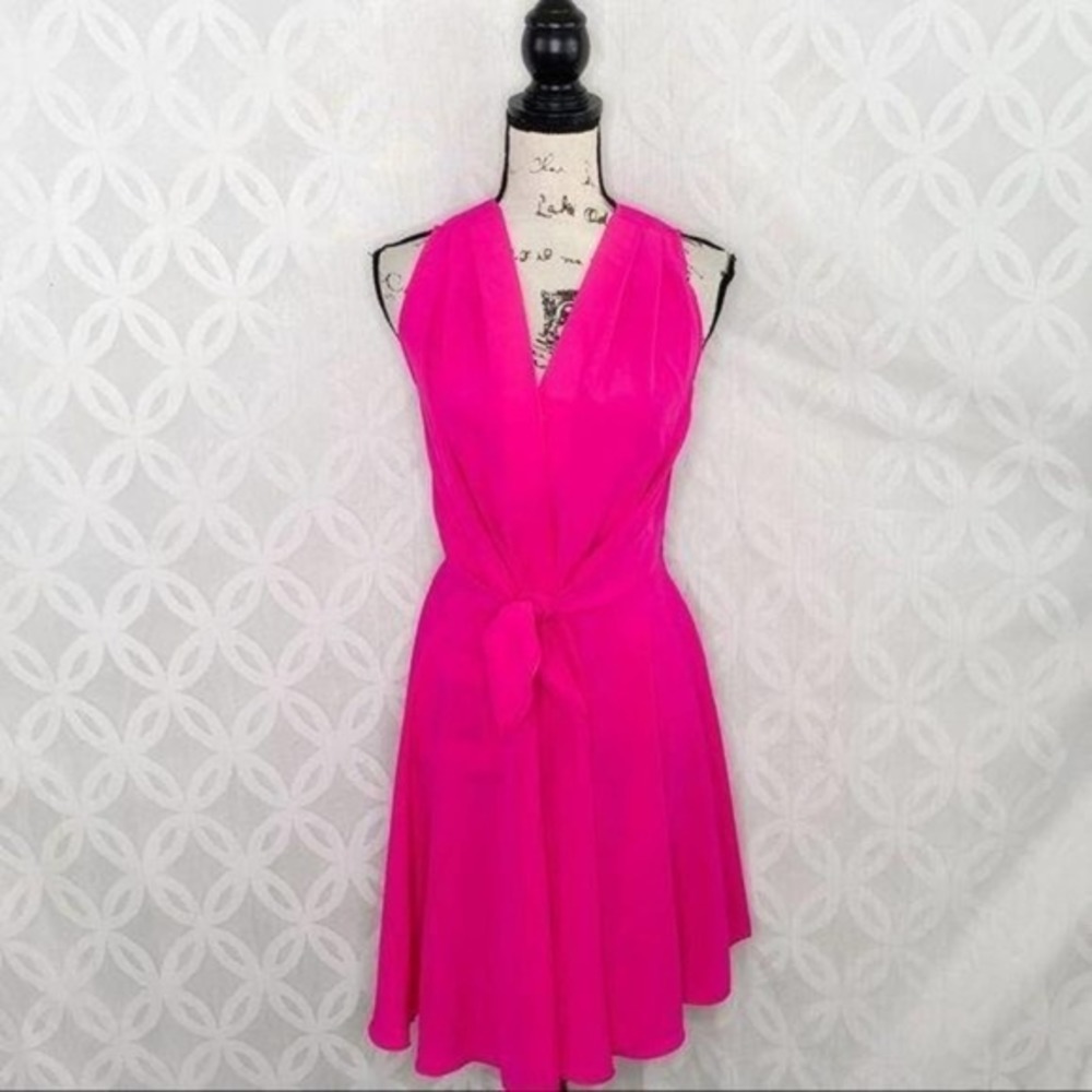NWOT Amanda Uprichard Pink Swing‎ Front Tie Dress size XS
